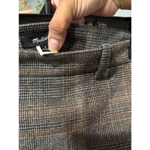 Madewell Size 2 Brown Plaid Mini Skirt Tailored Preppy Academia Fall Office Y2K thumbnail 6