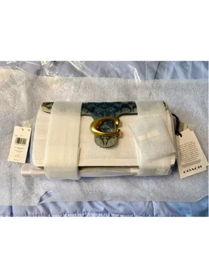 NEW Coach 26 Blue Denim Crystal Signature Tabby Shoulder & Crossbody Bag CDZ3 thumbnail 2