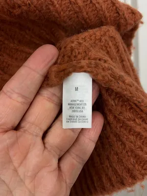 Aerie Medium Rust Brown Fair Isle Nordic Soft Pullover Sweater thumbnail 5