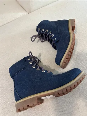 Timberland® Premium 6-Inch Lace-Up Boot, Dark Blue Canvas, Size 7, NWT thumbnail 5