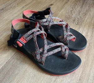 Chaco Strappy Sandals Navy Peach thumbnail 1