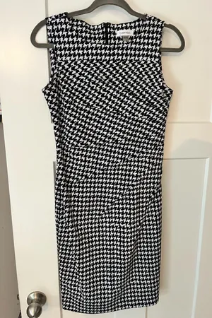 Calvin Klein Sheath Dress Houndstooth thumbnail 1