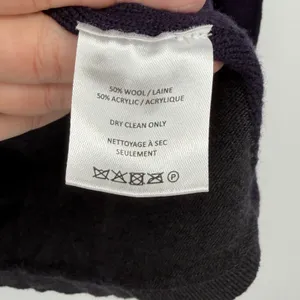 Robert Barakett Men Large Wool‎ Blend Knit Hoodie Sweater Purple Navy Raw Hem thumbnail 4