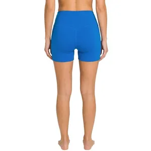 Zenana Outfitters Brushed Microfiber Wide Waistband Biker Shorts - Ocean Blue -‎ Large thumbnail 3