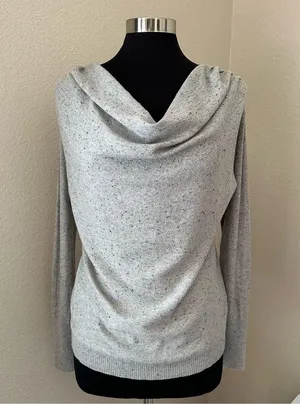 Anthropologie Gray Cowl Neck Sweater thumbnail 1