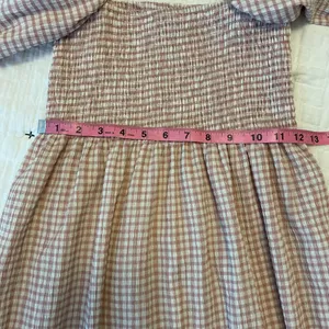 REVOLVE x O.P.T. Athena Smocked Pink Gingham Ruffle Midi Dress Milkmaid Size S thumbnail 13