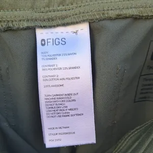 Figs Women's Olive Joggers with Yellow Drawstring thumbnail 3