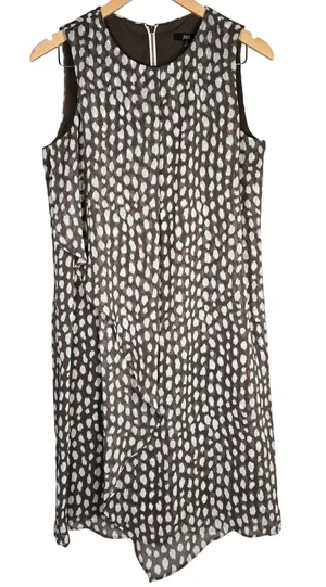 JBS Women's‎ Brown White Speckle Print Sleeveless Zipper Dress Size 10 thumbnail 1