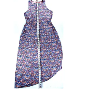 Disney Parks Mickey Mouse Paisley Keyhole Back Maxi Dress Orange Blue Large thumbnail 9