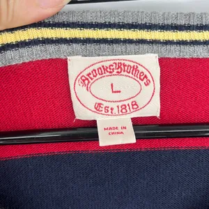 Brooks Brothers Y2K Womens Sweater Sz L Preppy Varsity Americana Stripe Academia thumbnail 8