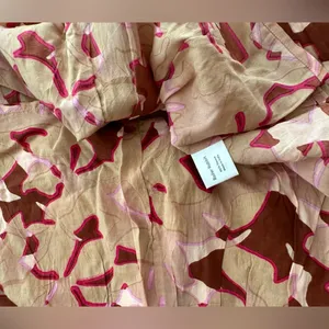 NWOT Roller Rabbit ruffle abstract floral balloon sleeve viscose blouse fall top thumbnail 2