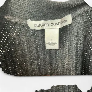 Autumn Cashmere‎ Grey Lace up Tie Cardigan size Small thumbnail 4