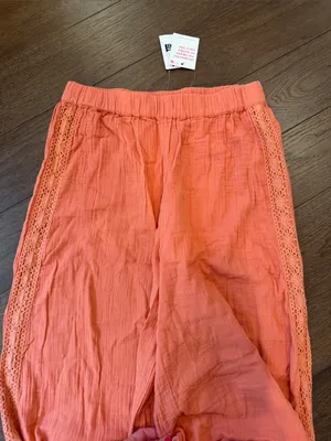 Roxy Apricot Golden Tropics Wide-Leg Pants Size Medium NWT - C72-017 thumbnail 3