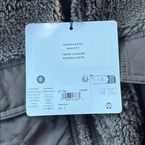 Alo Yoga NWT Plush Sherpa Edge Shacket in Expresso Button Down, Front Pockets S thumbnail 8