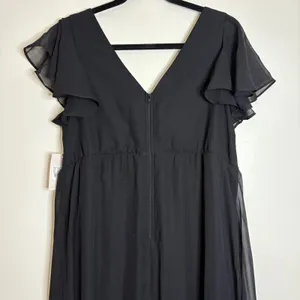 Birdy Grey Hannah‎ Chiffon Maxi Dress Black V Neck Bridesmaid Formal Large thumbnail 8
