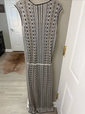 $675 NWT Maison Flâneur Italian Elegance linen/ silk blend maxi dress 42/US 6 thumbnail 5