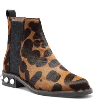 Louise et Cie Venda Chelsea boots leopard calf leather sz 7 brown. thumbnail 1