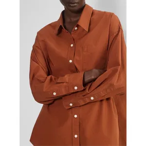 Aritzia New Wilfred Free Relaxed Poplin Shirt Copper Red Size Small thumbnail 2