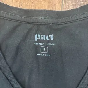 Pact Organic Cotton Softspun V-Neck Tee Short Sleeve Black Women’s S Minimalist thumbnail 4