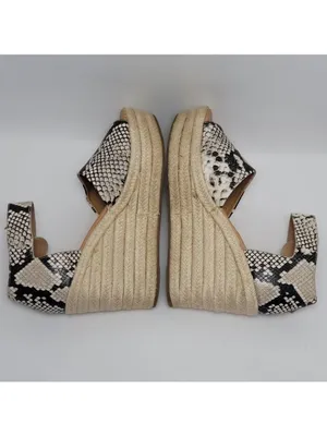 Nine West Adell Snakeskin Espadrille Wedge Heel Ankle Strap Sandals Size 7.5 thumbnail 7
