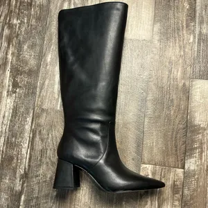 Jessica Simpson Black Knee-High Leather Women's Boot Size 9.5 Wide Calf thumbnail 11