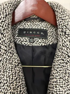 giacca Black & White Tweed Pea Coat - Women thumbnail 2