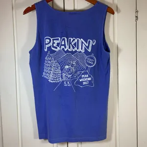 St Lawrence University Outing Club Tank Top Blue Small Peakin 2017‎ Collegiate thumbnail 7