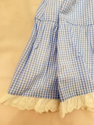 Windsor blue and white gingham strapless dress with lace thumbnail 4