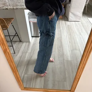 Aeropostale 90s Baggy Cargo Jeans Light Wash Wide Leg Utility Denim XL thumbnail 4