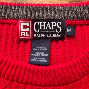 Chaps Ralph Lauren Sweater Red Women's Size M‎ Oversized Preppy thumbnail 4