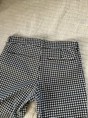 Old Navy, pixie straight ankle, black white gingham cotton pants 8 thumbnail 12