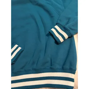 DSG Sweatshirt Mockneck Varsity Dark Teal Blue Striped Fleece NWT Medium thumbnail 2
