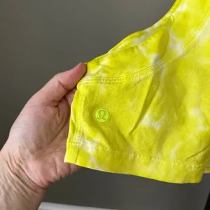 Lululemon All Yours Cropped Cotton Tank Top *Tie Dye Yellow Size 6 thumbnail 4