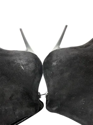 Christian Louboutin Gaetanina Black Leather Suede Almond Toe Ankle Boots Size 40 thumbnail 7