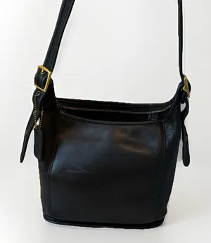 Vintage 90's COACH 9816 Legacy Slim Black Glove Leather Bucket Bag - Broken Zip thumbnail 1