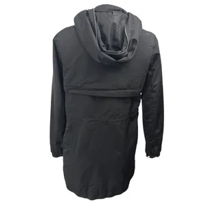 Zara Women's Black Long Sleeve Hooded Hoodie Zip Up Trench Rain Coat Jacket XS thumbnail 2