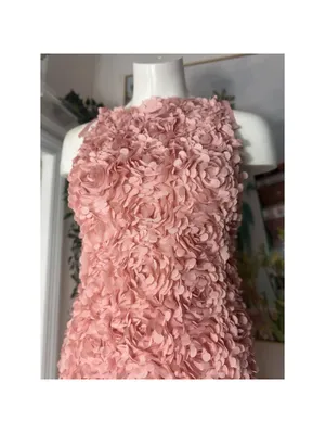 River Island Pink 3D Floral Mini Dress XS Petal Textured Bodycon Party thumbnail 3