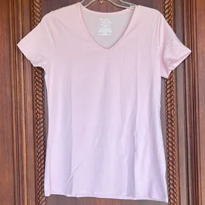 Pink Pastel Blush Vneck Short Sleeve thumbnail 4