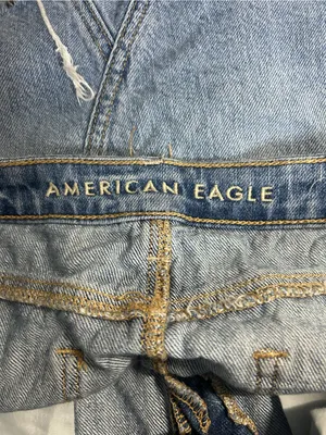 American Eagle Outfitters Light Blue Distressed Denim Mini Skirt thumbnail 2