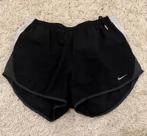 Nike dri-fit Women's Black Running Shorts with Grey Trim thumbnail 1