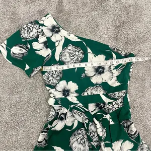 Lulus Flawless Moments Green Floral Print One-Shoulder Romper thumbnail 10