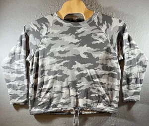 1442 | GAP Camo Modal Blend Drawstring Hem Raglan Soft Knit Sweatshirt Womens XL thumbnail 1