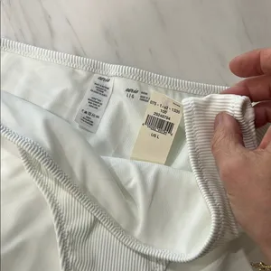 Aerie White Ribbed Bikini Bottoms thumbnail 2