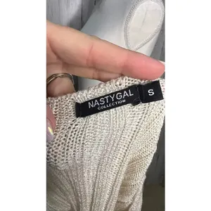 Nasty Gal Ivory Ribbed Cropped Cardigan Sweater V-Neck Button-Up Women's Small‎ thumbnail 5