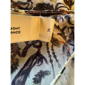 IRO Dress Women Small‎ Ivory Black Chiffon Floral Print Long Sleeve Mini thumbnail 13