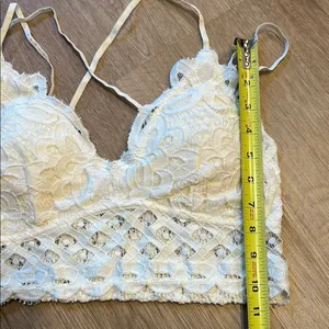 NWT- Altar’d State Ivory Lace Stretch Strappy Bralette Sz Large thumbnail 7