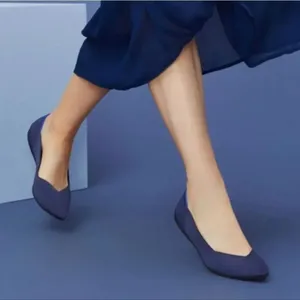 NWOB Rothy' The Point In Maritime Navy Flats Shoes thumbnail 1
