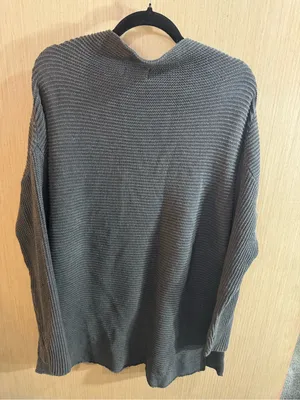 Pact Women's Cotton Charcoal Ribbed Crew Neck Sweater Size Medium thumbnail 5