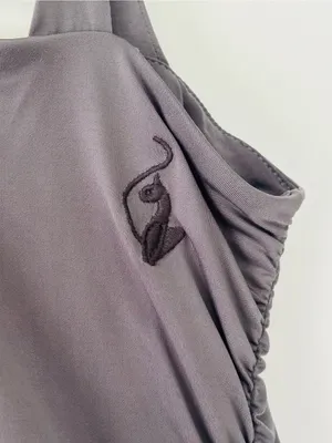VTG Y2K Baby Phat grey ruche mini dress size medium Kimora lee Simmons thumbnail 4