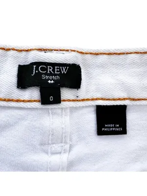 J. Crew Denim Roll-up Cotton Short in White Size 0 thumbnail 5